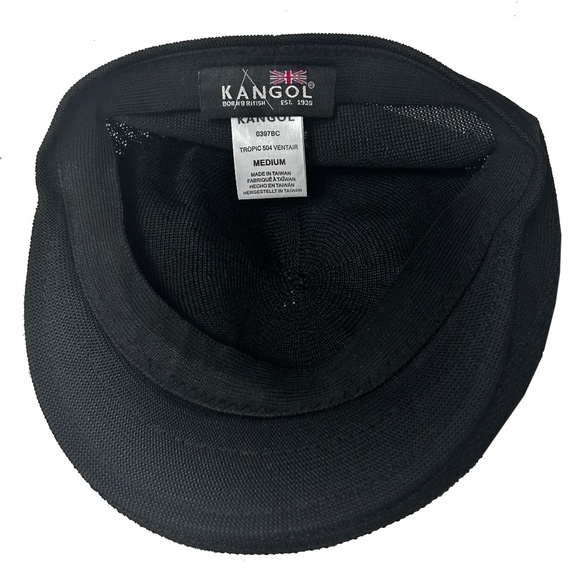 KANGOL Flat Cap Newsboy Hat Tropic 504 Ventair Black Born British Unisex NWOT - Picture 8 of 14